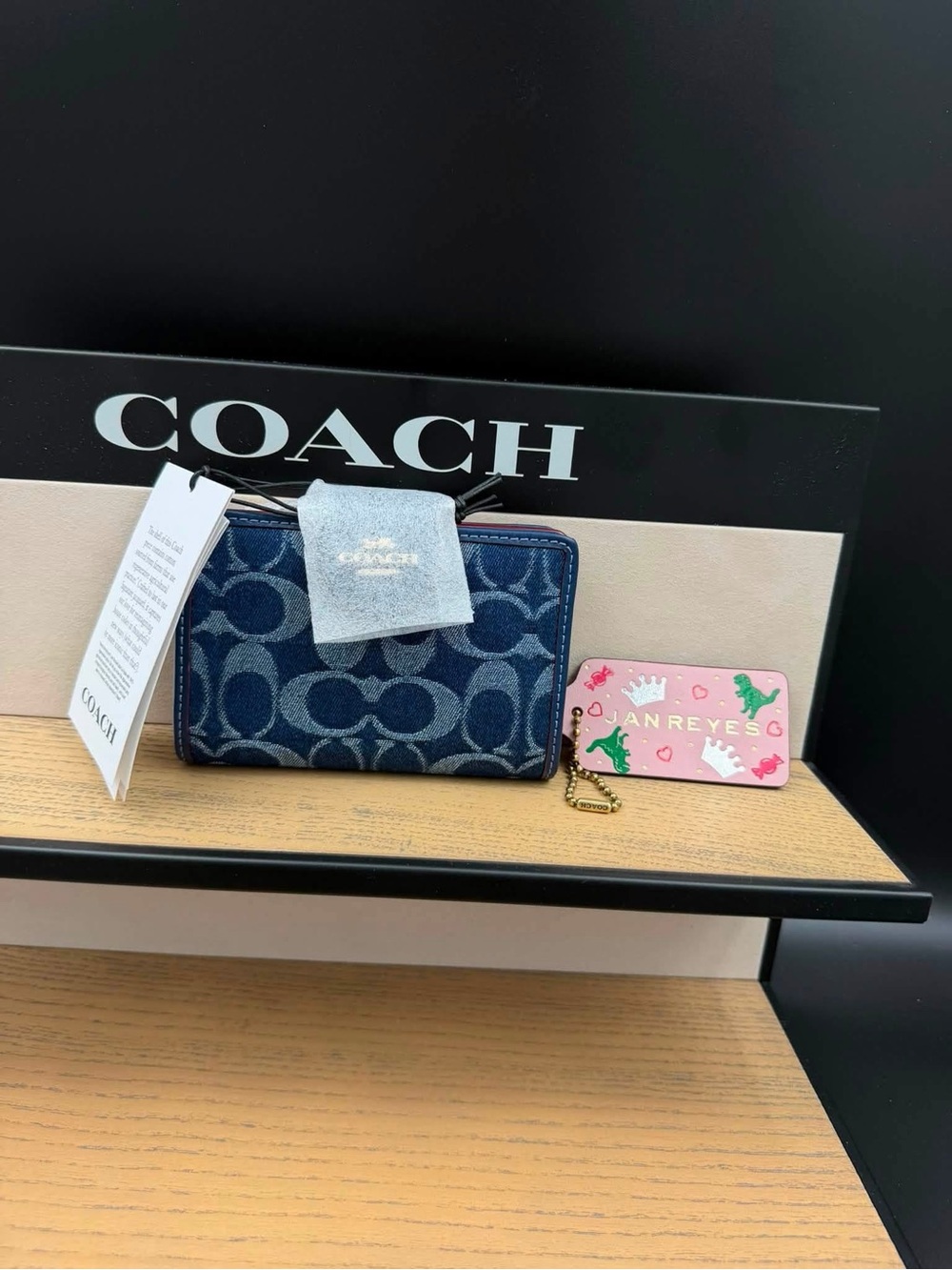 Coach wallet denim Navy - Picture 3 of 7